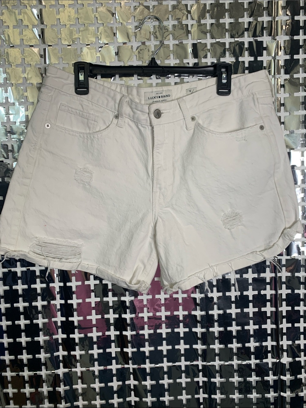 Lucky Brand White Distressed Denim Shorts